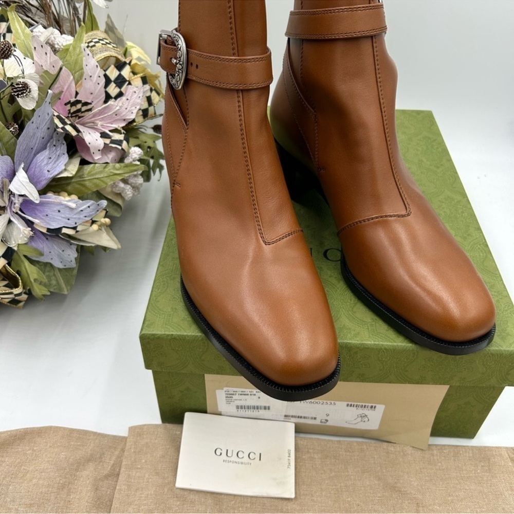 Men’s Gucci, leather ankle boots size 9, made in Italy - Picture 11 of 12